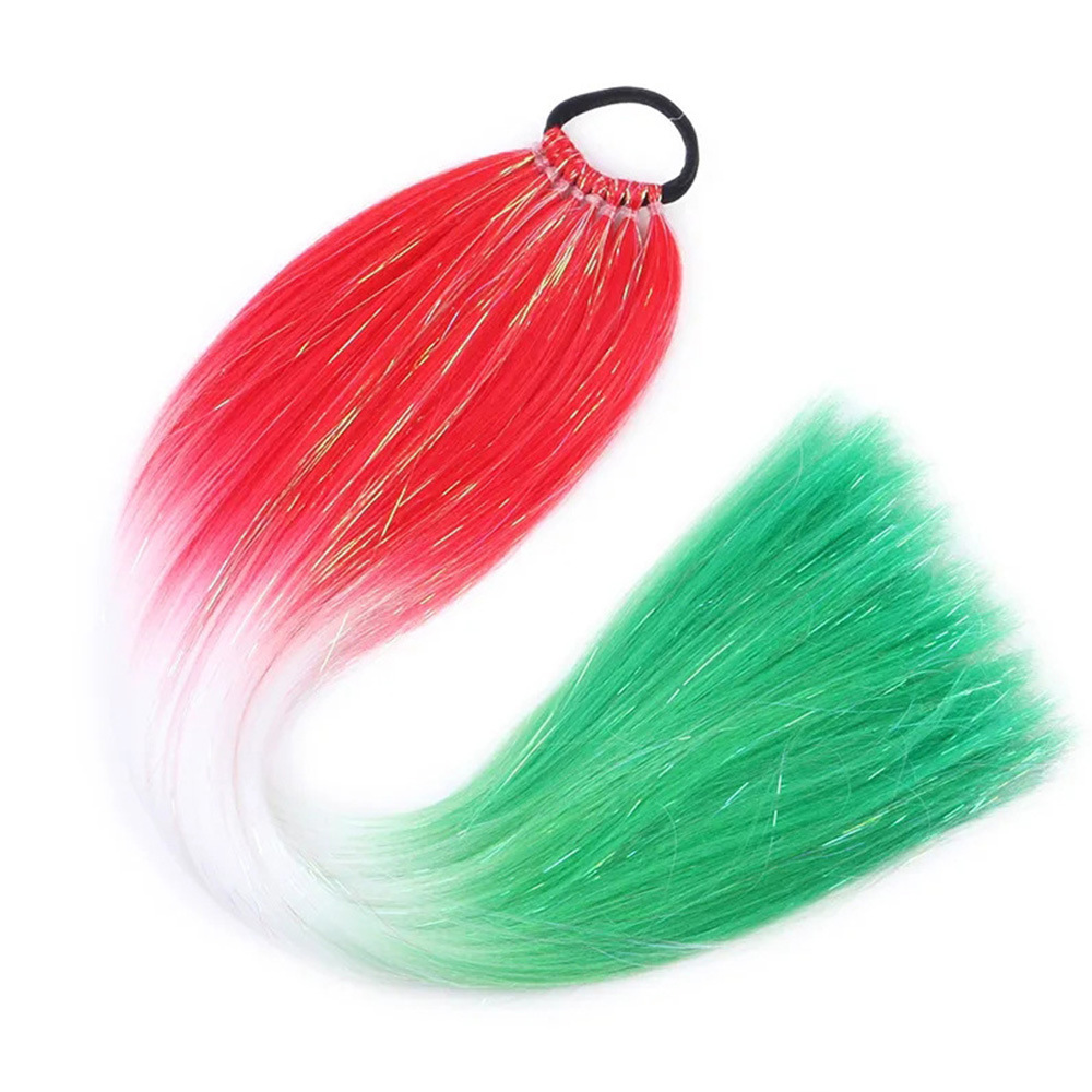 Color Laser silk 9-strand braided hair EZ dirty braid gold silk long ponytail hair extension colorful gradient braid braided wig