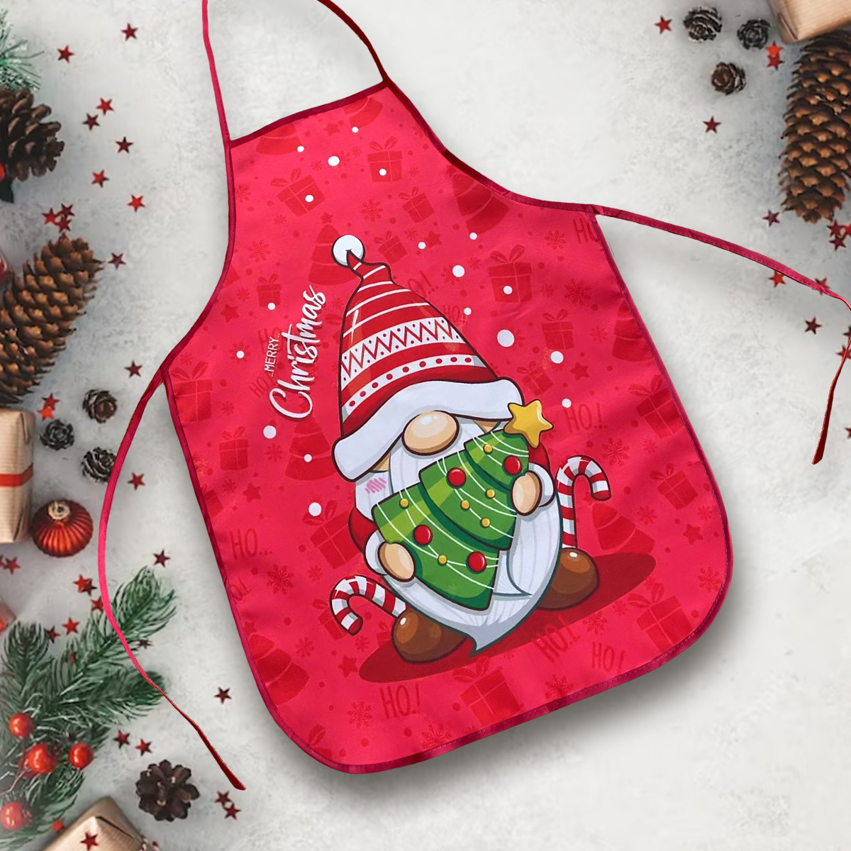 New cross-border Christmas decorations fabric printing elderly Christmas apron restaurant bar party atmosphere decoration