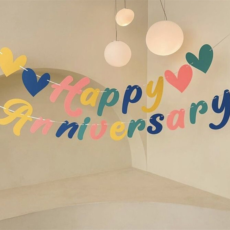 Insカラーフェルト诞生日アルファベット周年诞生日パーティー记念日会场アレンジアイテムバナー花引き|undefined