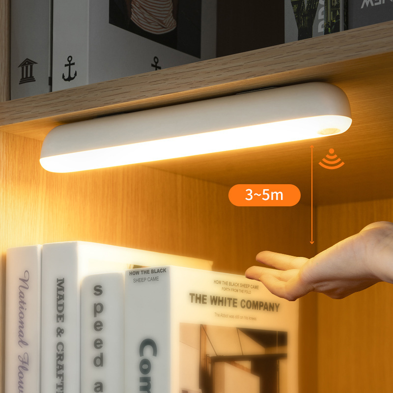 Human Body Induction Night Light Home Aisle Stair Voice Control Intelligent Corridor Light Control Long Bedside Lamp Wardrobe Charging