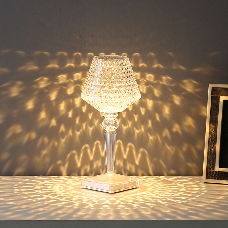 Cross-border Crystal Moon Wine Glass Table Lamp Simple Light Luxury Bedside Bedside Decorative Romantic Atmosphere Nightlight