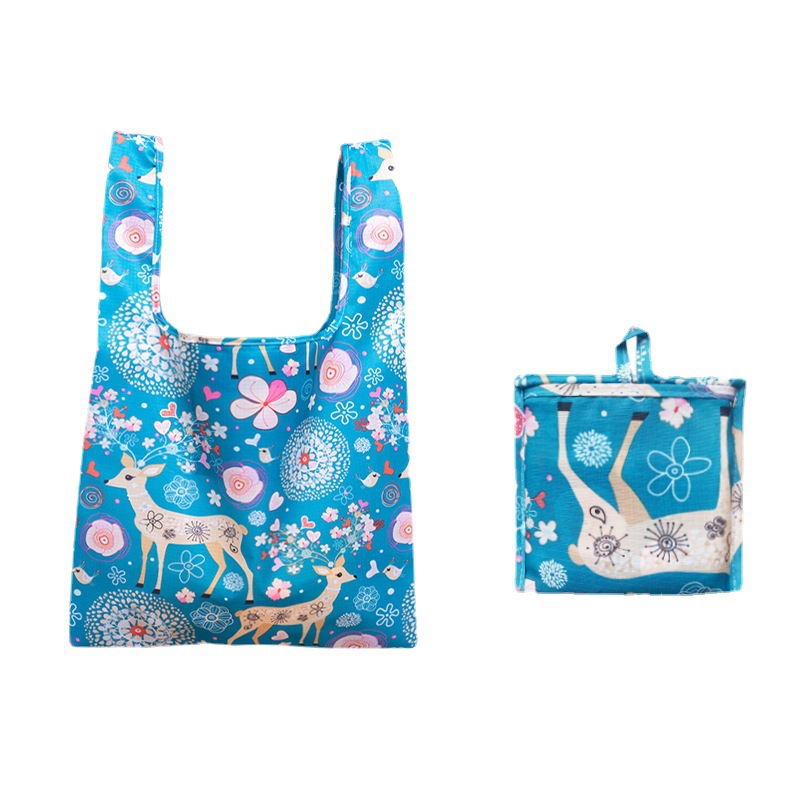 Cross-Border special folding shopping bag portable environmental protection bag large waterproof color handbag can be printed logo printing