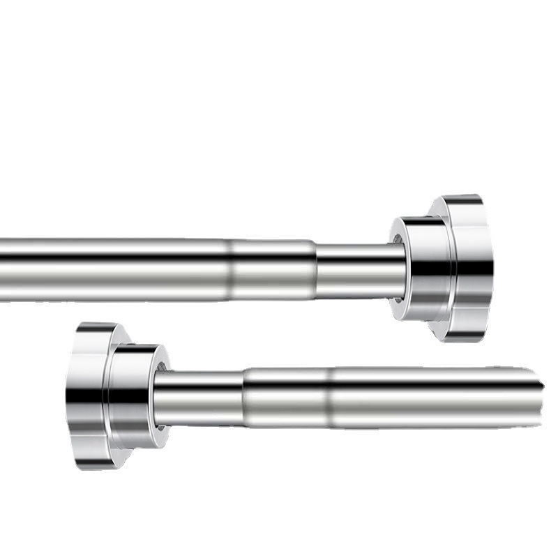 Stainless Steel Hole-free Telescopic Rod Clothes Drying Rod Bathroom Shower Curtain Rack Fitting Room Wardrobe Clothes Hanging Rod