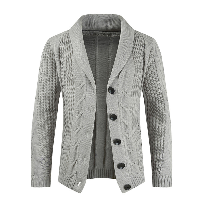 2022 autumn and winter Foreign Trade men's knitwear warm slim button casual sweater men's youth knitted jacket