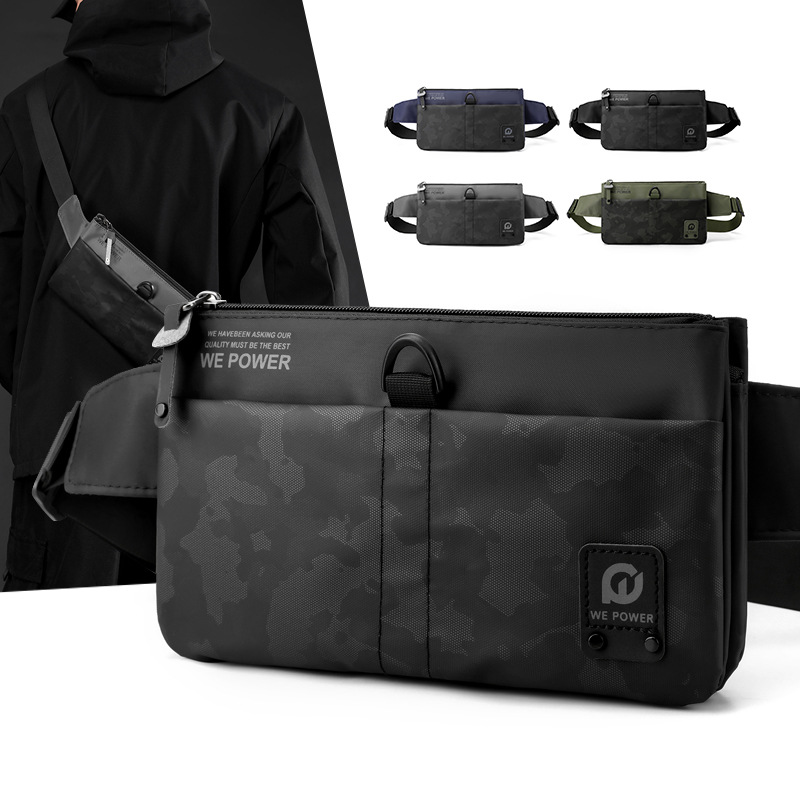 WEPOWER New Men's Waist Bag Casual Chest Bag Crossbody Bag Water-repellent Ultra-thin Outdoor Waist Bag Coin Purse