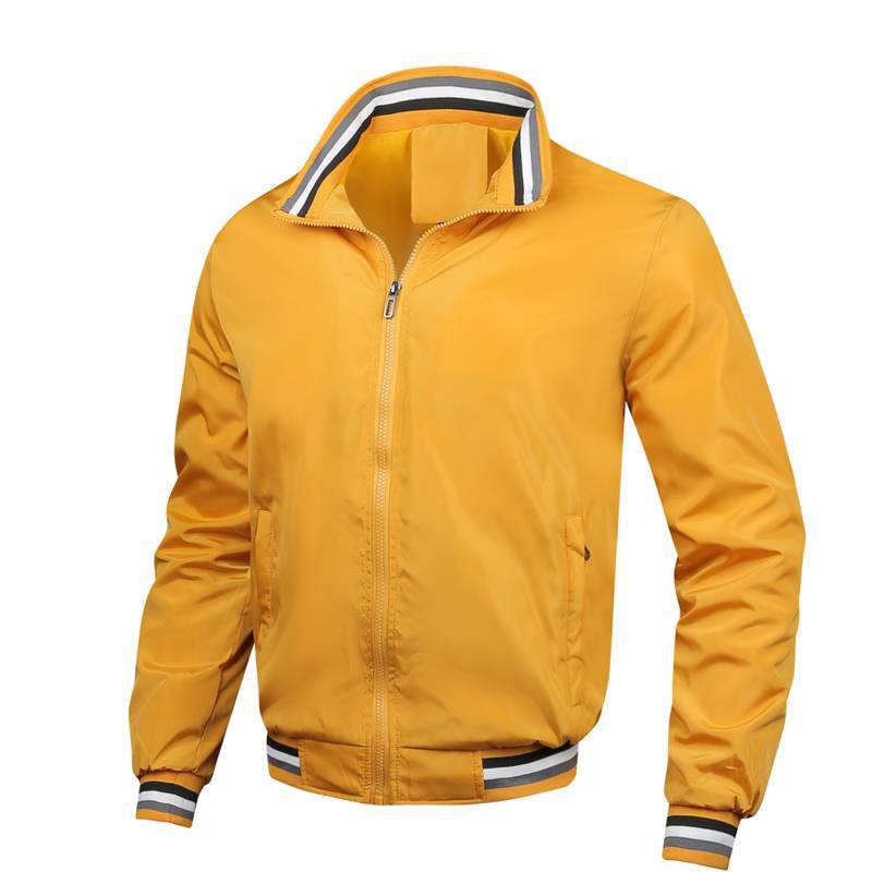 DU Home European Version Spring and Autumn Aviator Jacket Men's Vertical Collar Jacket Casual Europe, America and Southeast Asia Group Print Logo Waterproof