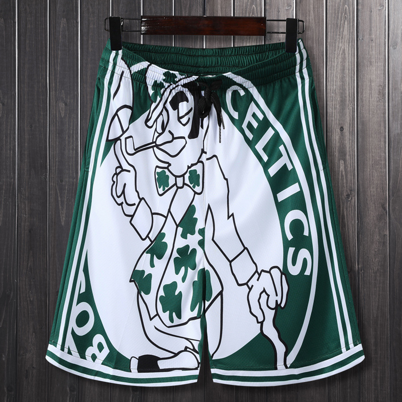 Retro Basketball Sports Shorts Male Lakers Warriors Grizzlies Raptors Tat Spurs Heat 76ers Team Shorts