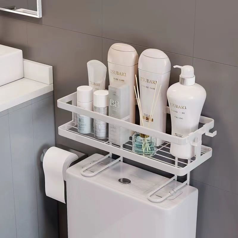 Bathroom Storage Rack Wall punch-free storage rack bathroom washstand multi-functional wall-mounted toilet storage rack