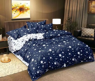 Foreign Trade Special for Cross-border Home Textile Three-piece Set Star Simple Double-sided Printed Quilt Cover Pillowcase Kit Bedding
