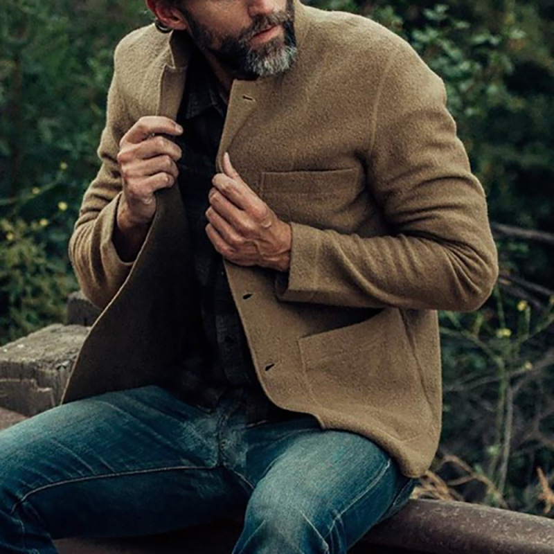 2023 European and American Amazon ebay Men's Youth foreign trade solid color fashion jacket jacket casual overcoat