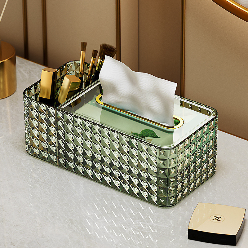 Creative with spring toilet toilet washcloth storage box U-shaped living room desktop light luxury tissue box multi-function