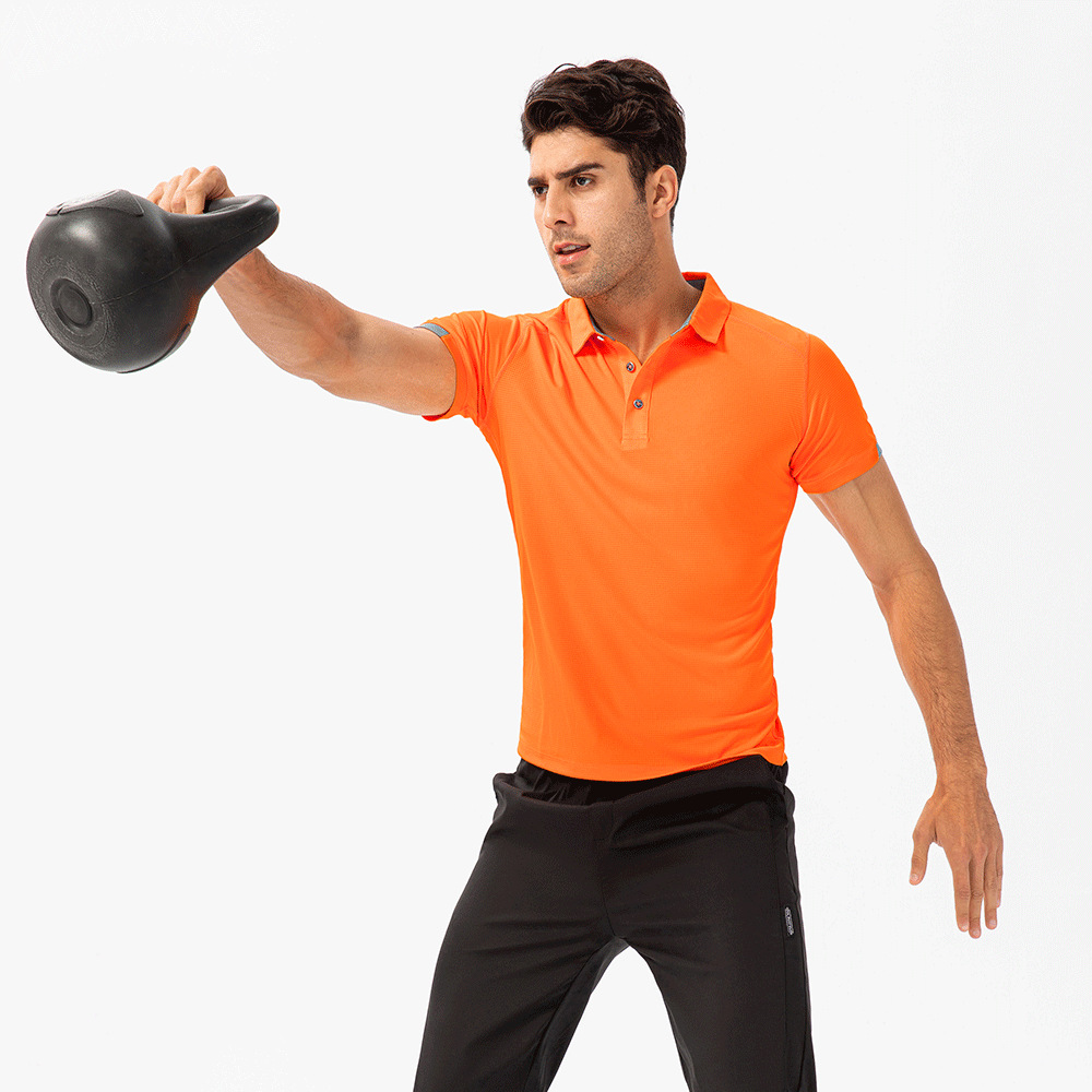 Summer Men's Polo Shirt Sports Short-sleeved Loose Breathable Casual Quick-drying Fitness Running Training T-shirt D15012