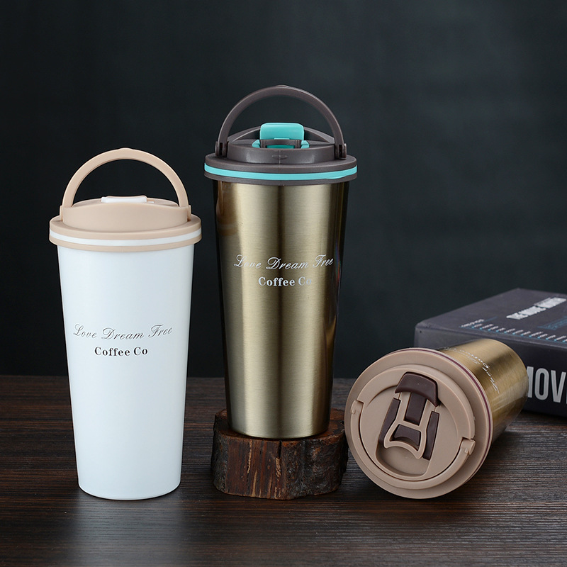 European Creative Portable Coffee Cup 304 Stainless Steel American Portable Coffee Cup Car Portable Coffee Cup