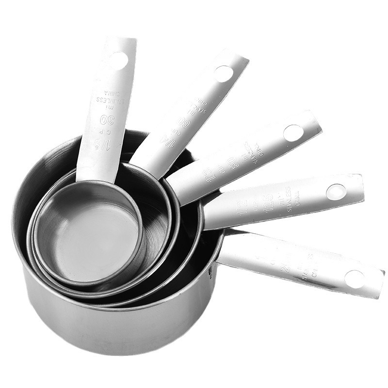 Stainless steel measuring cup measuring spoon suit with scale baking meter cross-border Amazon seasoning spoon coffee measuring spoon