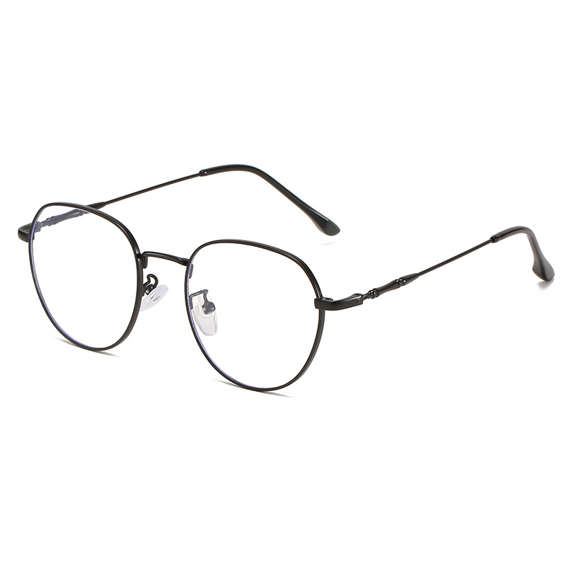 新款简约眼镜框架金属全框引流变色近视女素颜神器防蓝光眼镜