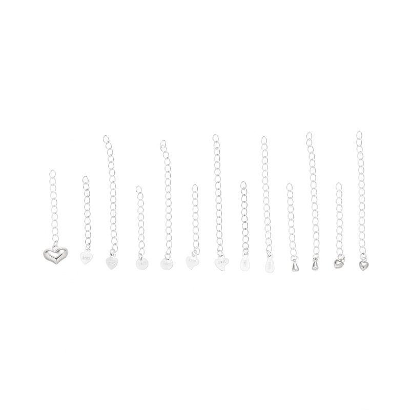 QLSS925 sterling silver extended chain love drip tail card adjustable handmade diy jewelry accessories manufacturers supply