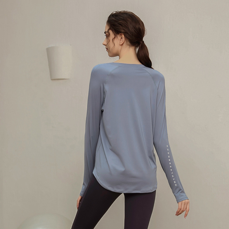 Loose Quick-drying Sports Top Women's Long-sleeved T-shirt Yoga Clothes Breathable Running Fitness Clothes Slimming Fitness Clothes