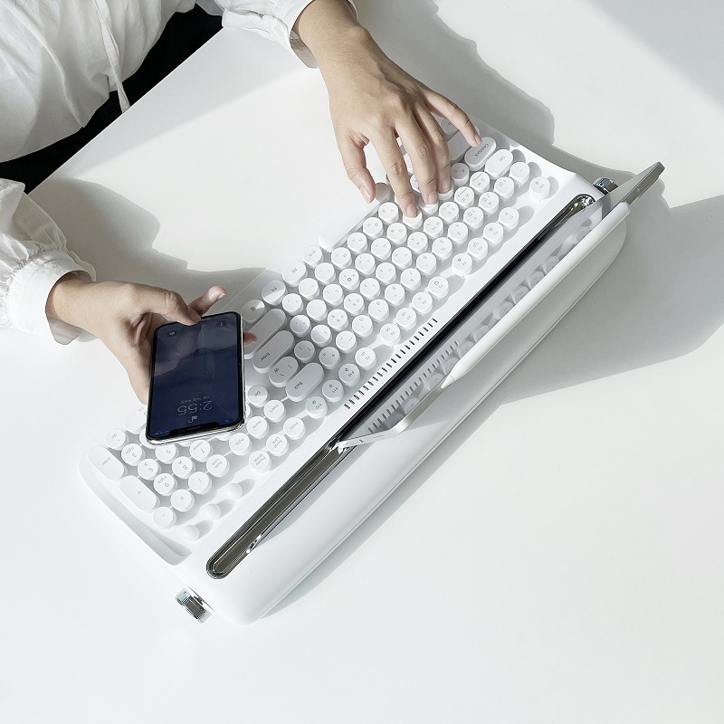 B503 Bluetooth wireless office typewriter feel keyboard tablet universal fashion retro round key cap English