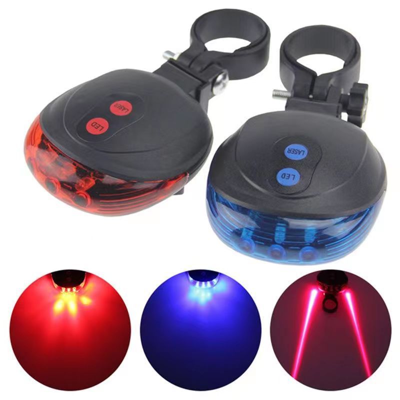 Bicycle parallel line laser taillight 5led safety warning night riding light portable quick release battery rear taillight