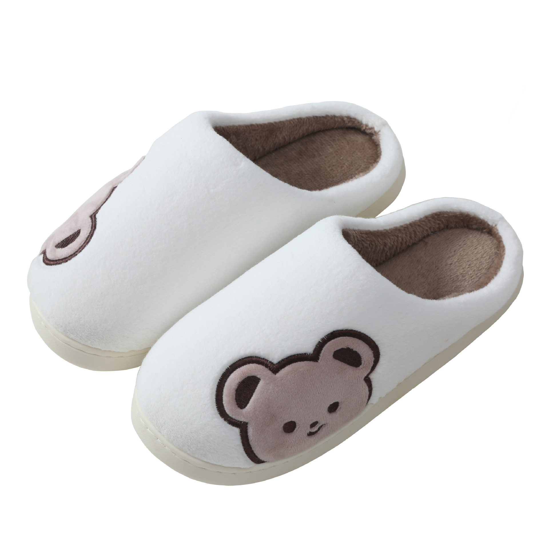 2022 new couple cotton slippers women's cute bear indoor warm autumn and winter men's home shoes wholesale slippers