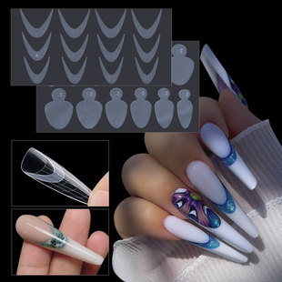 Cross-border explosions nail art crystal nail film mold matte-free paper holder extension glue 12 pieces of nail mold French paste wholesale