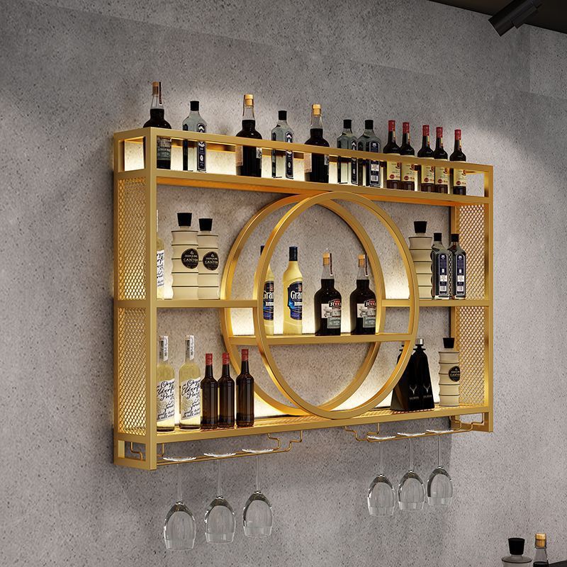 Nordic Iron wine rack wall decoration metal rack hanging Cup rack wall hanging rack creative wine display rack