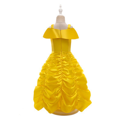 Halloween Yellow Belle Princess Dress Girl's Dress Summer Ice and Snow Princess Dress Beauty and the Beast Children's Dress