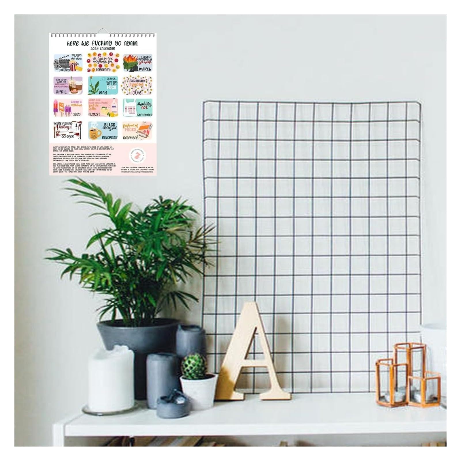 Cross-border innovation 2024 funny hanging calendar prank trash talk calendar funny calendar for friends