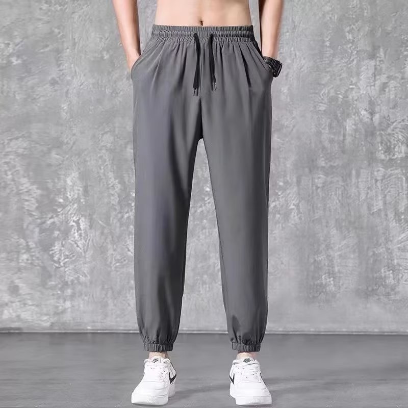 Pants Men's Summer Thin Ice Silk Quick-drying 2022 New Arrival Loose Sports Trendy All-match Leg-toe Casual Trousers