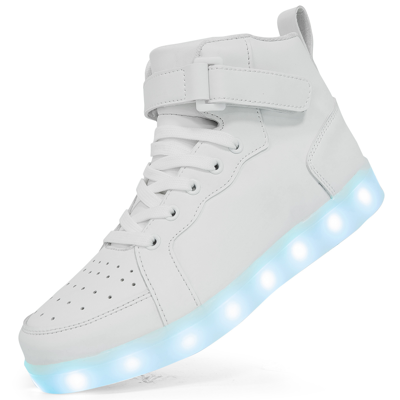 Manufacturers for cross-border LED lights high-top board shoes luminous shoes for boys and girls charging dance men's and women's large size board shoes