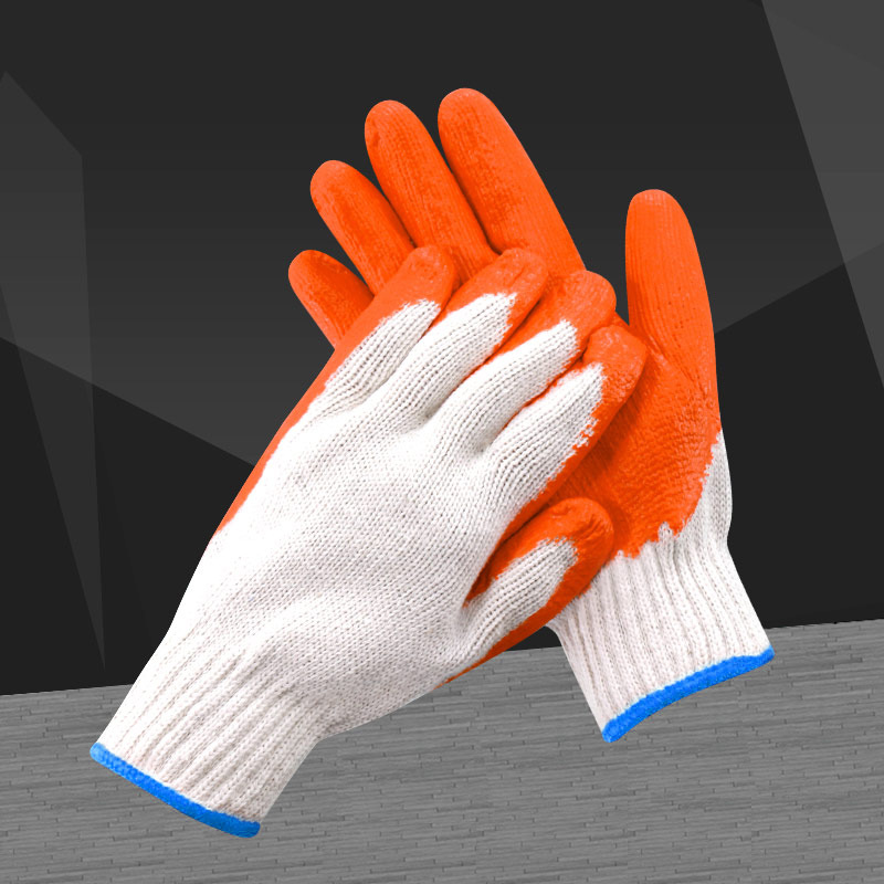 Cotton Yarn Dipping Gloves Labor Protection Yarn Hanging Glue Latex Flat Glue Anti-slip Wear-resistant Durable Work Protection