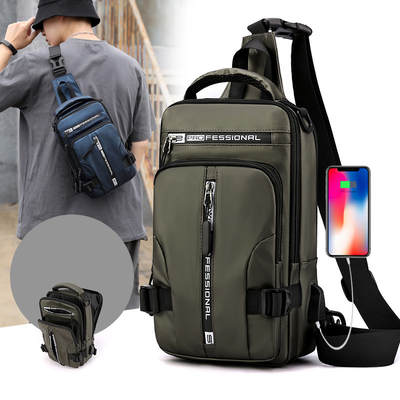 Cross-border Special for New Men's Multifunctional Chest Bag Fashion Casual Shoulder Crossbody Bag Waterproof Space Cloth Small Backpack