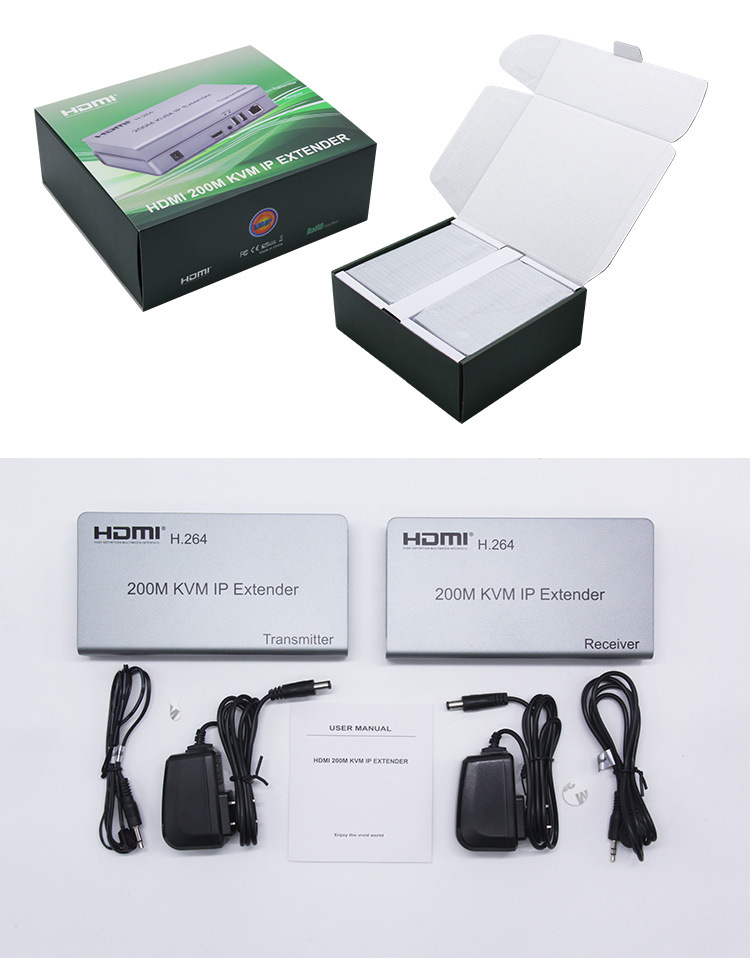 HDMI extender 200 m KVM Extender support mouse keyboard video extender signal transceiver