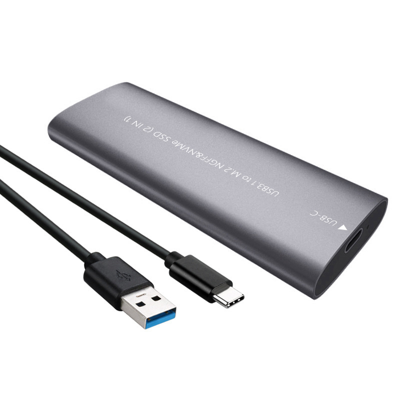 M.2 ハードドライブボックス USB3.1 Type-c サポート Ngff/mvme デュアルプロトコル金属外部モバイルハードドライブボックス|undefined