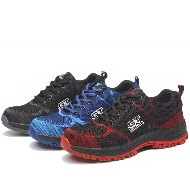 Labor Protection Shoes Men's Summer Breathable Smash-Resistant Puncture-Resistant Steel Toe Lightweight Wear-Resistant Oversole Odor-Resistant Work Shoes