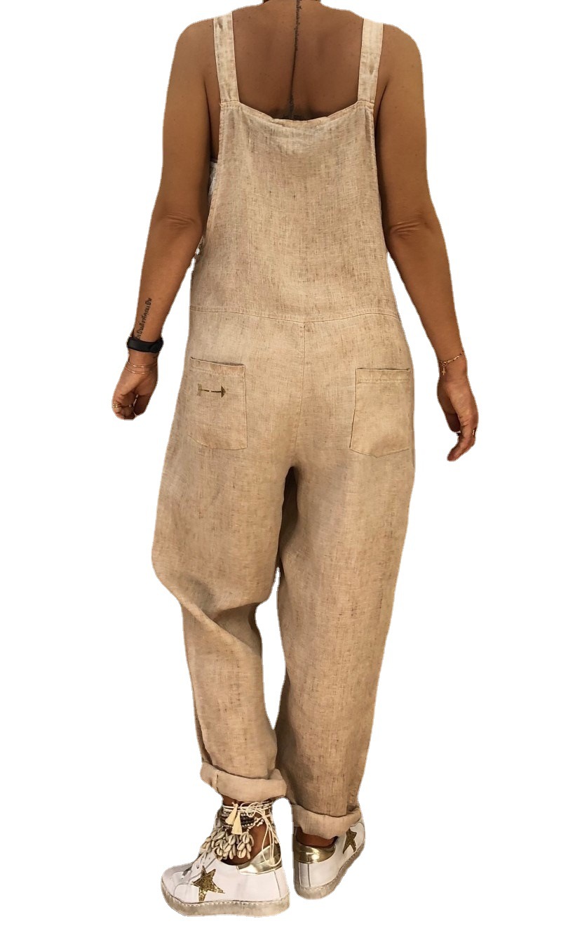 Cross-border 2024 Autumn and Winter Foreign Trade Explosions European and American Women's Fashion Casual Loose Suspender Pants plus size Strap Pants