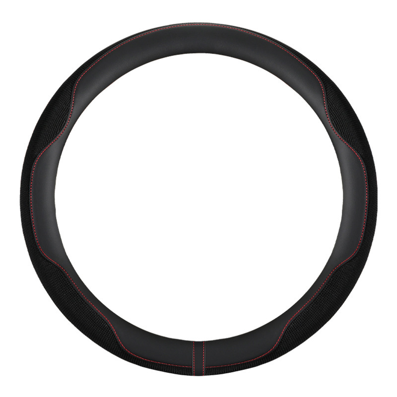 Car steering wheel cover ultra-thin ice silk summer D-type sweat-absorbent non-slip men's and women's four-season universal handlebar protective cover leather