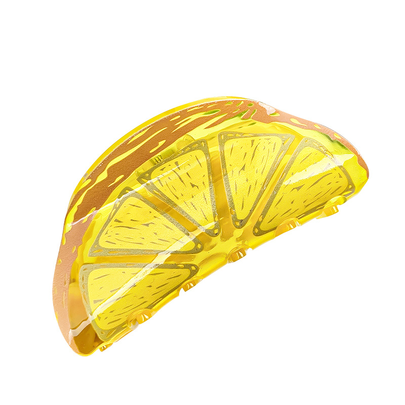 Berphia Creative Fruit Lemon Grab Clip Acrylic Hair Accessories Hair Grab Head Hairpin Korean Shark Clip Wholesale_voghion.com