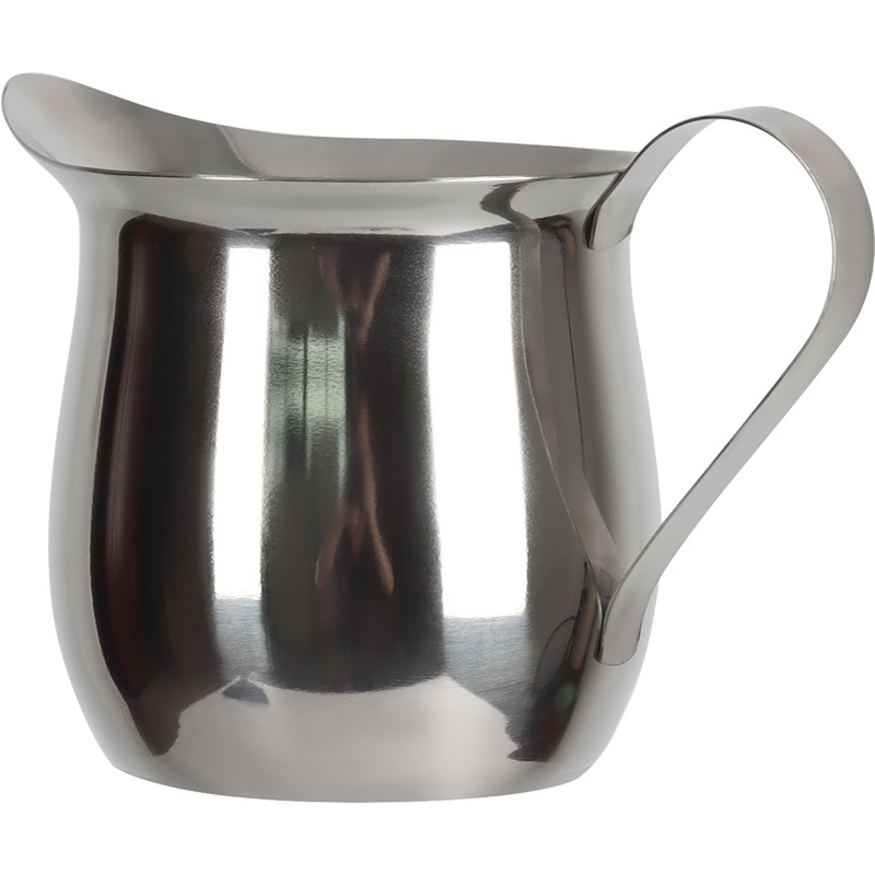 Stainless Steel Small Milk Tank Espresso Ounce Pull Flower Cup Measuring Cup Honey Milkshake Pot Milk Cup Western-style Juice Ducker Sauce Cup