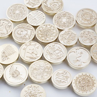 Fire paint seal Golden copper head in stock 2.5cm 3CM pattern order note can be fixed brass