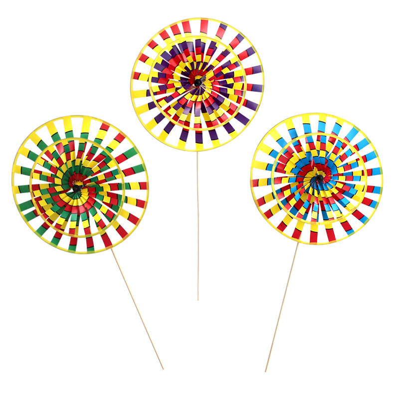 Traditional retro old Beijing windmill children's cartoon colorful bright color toy windmill plastic Park decoration wholesale
