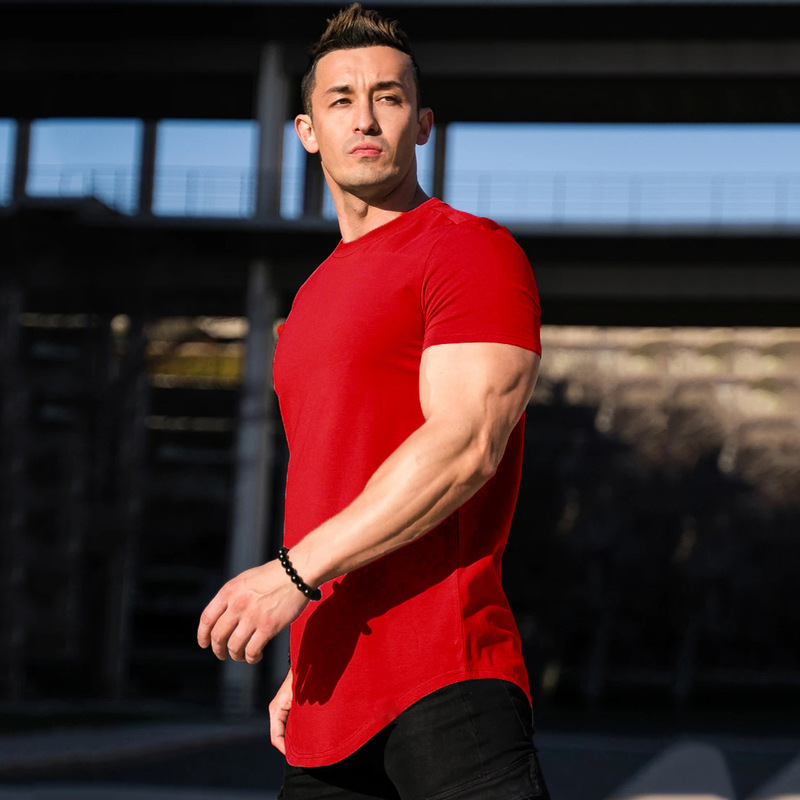 筋肉フィットネス兄弟夏男性運動レジャートレーニング綿ゆるい半袖tシャツ対外貿易光板ロゴなし|undefined