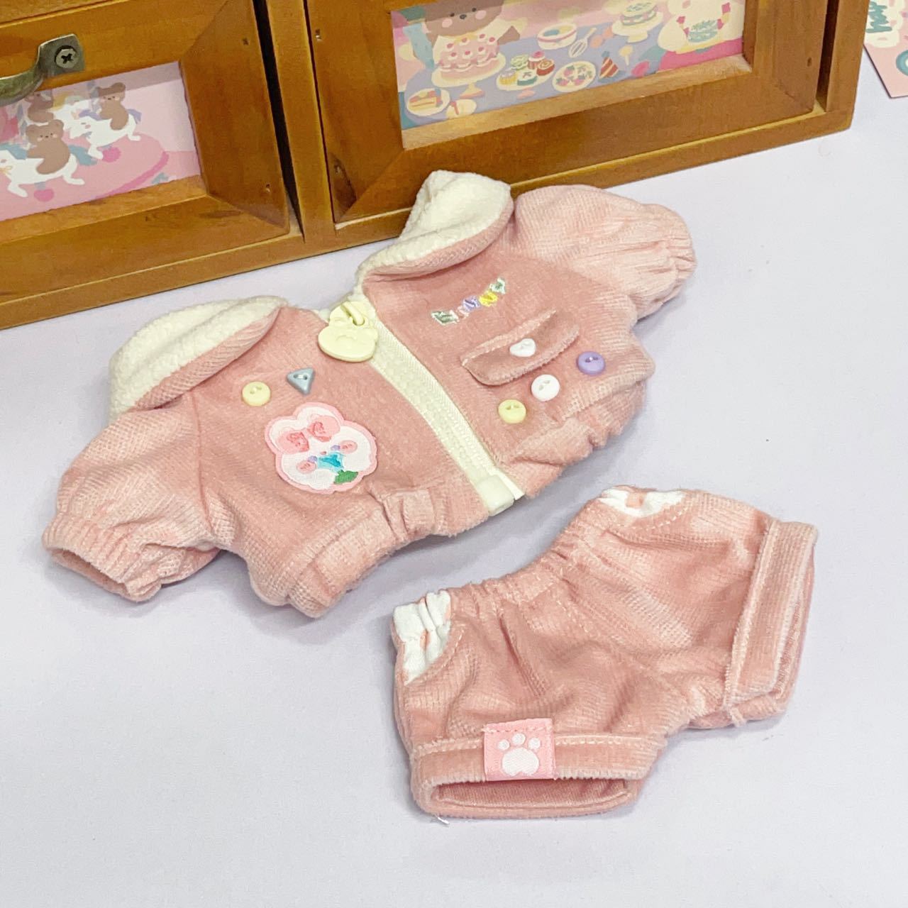 Cotton doll clothes lapel cotton suit 20 cm doll clothes dress up set accessories
