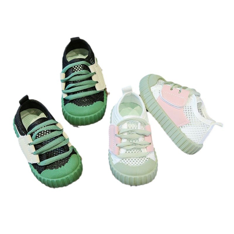 Spring and Summer Children's Leak Mesh Canvas Shoes Baby's Soft Sole Breathable Shoes Men's and Women's Children's Canvas Shoes Children's Toddler Mesh Shoes