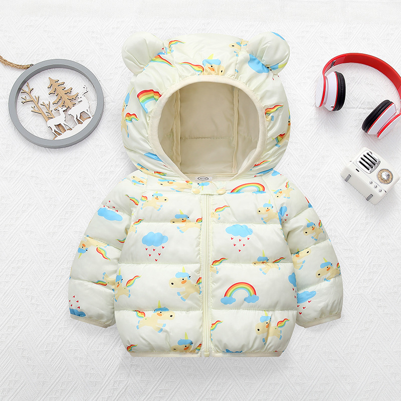 Autumn and winter warm coat children's down cotton-padded jacket infant cotton-padded jacket small and medium-sized children's clothing for boys and girls baby lightweight cotton-padded jacket
