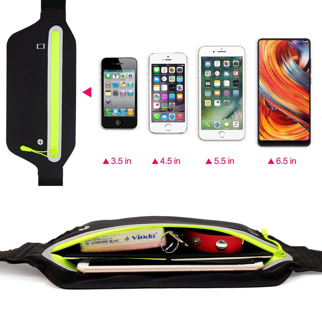 New ultra-thin mobile phone waist bag elastic outdoor sports running bag waterproof close-fitting invisible mobile phone bag waist bag