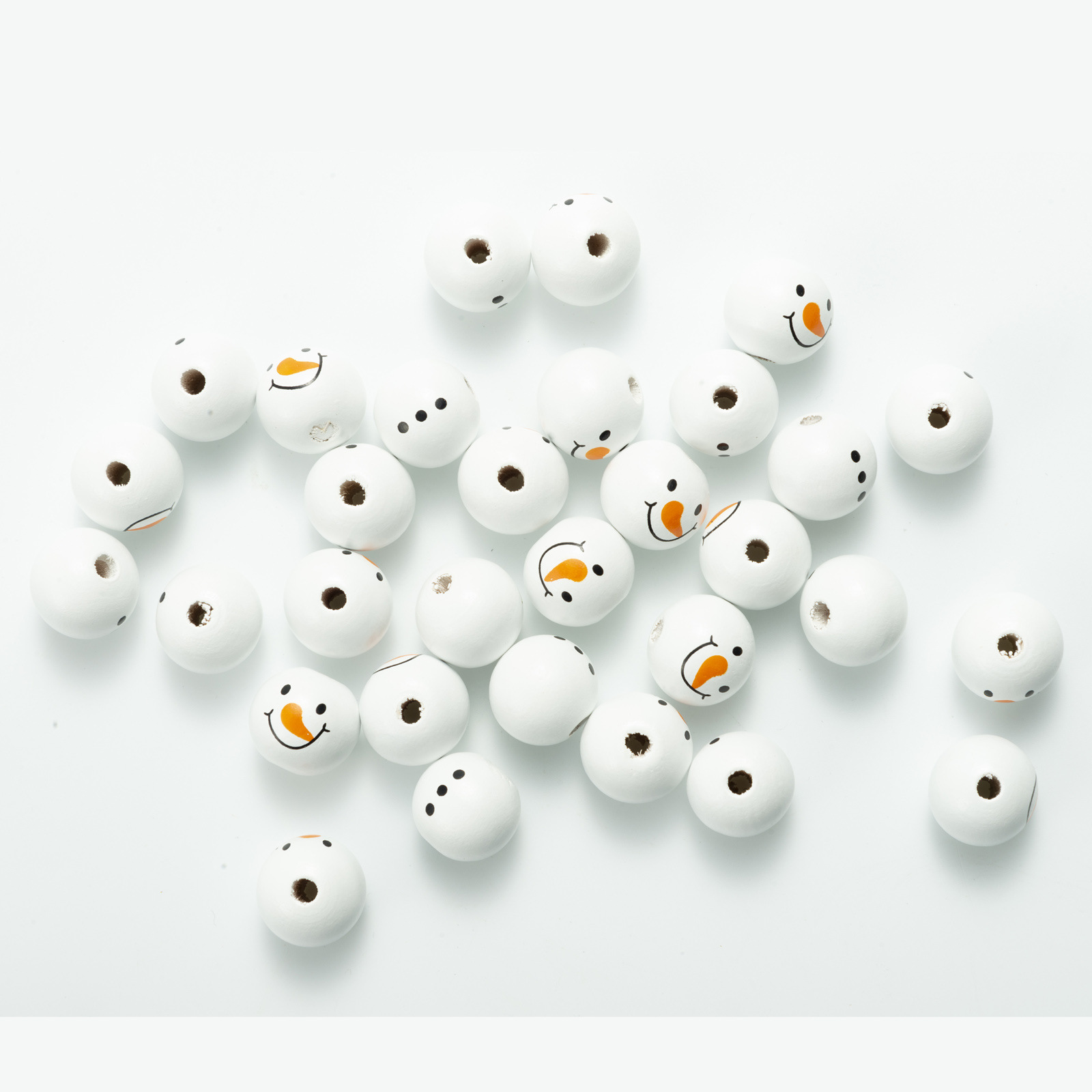 DJ Source 20mm Snowman Wood Beads Christmas Theme Color Wood Beads Wood Beads String DIY Accessories 2021.8 New Product