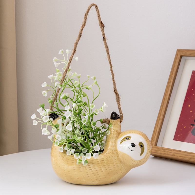 Thanksgiving Feedback Nordic Creative INS Flower Pot Hanging Ceramic Large Diameter Fleshy Special Stone Flower Pot