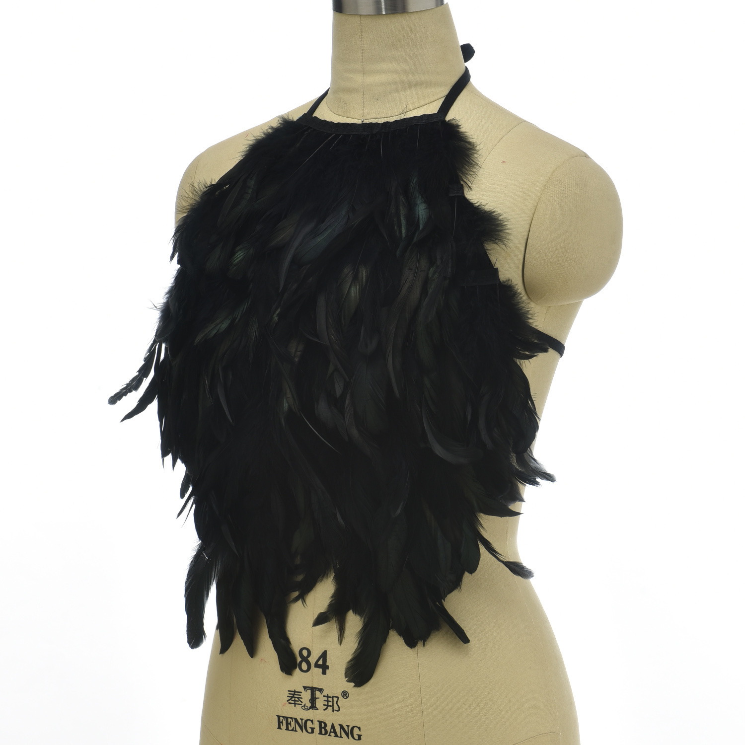 Cross-border new foreign trade supply bellyband one-piece hanging neck back fun feather harness underwear O0888