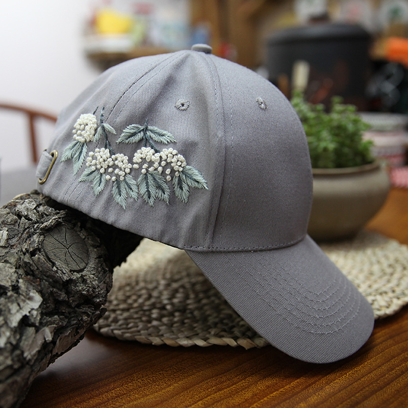 Handmade hat men's and women's embroidery diy production material package Lu Embroidery creative gift for boyfriend sun hat